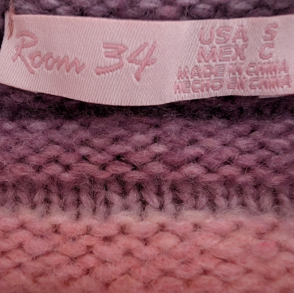 NWT Room 34 Cozy Gradient Open-Front Cardigan Sweater in Sunset Stripe - Picture 6 of 7
